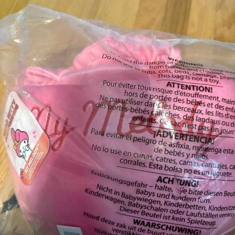 Hello Kitty My Melody Plush Basket Pail Bin Handle NEW Easter Halloween